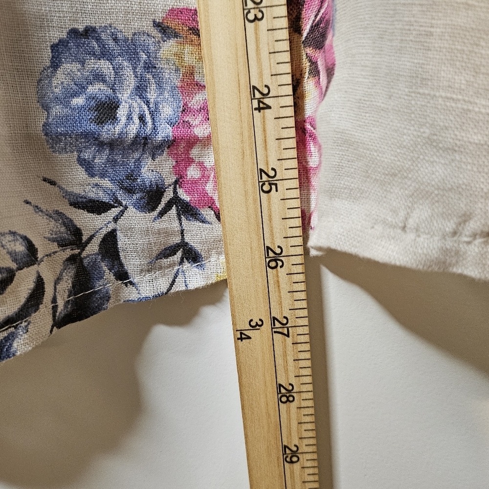 Women's Halter Top 100% Linen Floral Tie Back Boho Cottagecore S Loose Fit Sexy - Picture 11 of 11